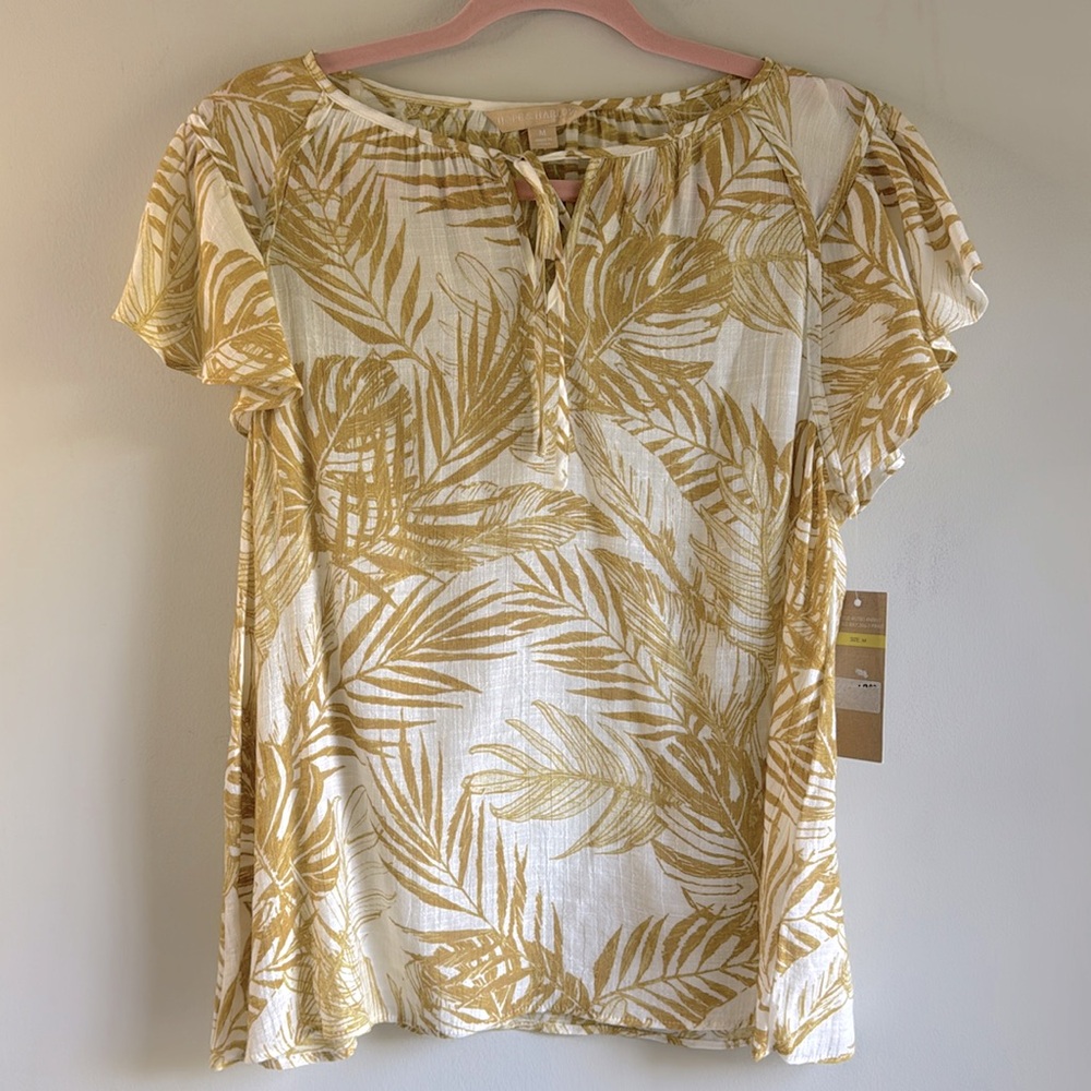 Hope & Harlow Leaf Print Top